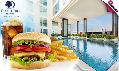 Rooftop Pool Access with Food & Drink at DoubleTree by Hilton – Al Sadd!